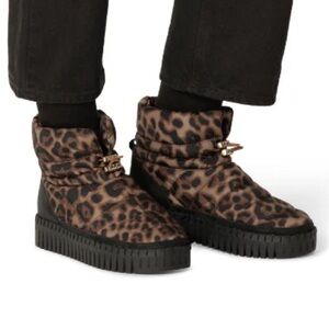 Ilse Jacobsen (39) Tulip Low Padded Boot Brown Panthera Quilted Warm Cozy NEW